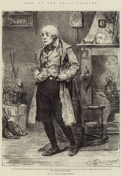 Dot, at the Folly Theatre, Mr J L Toole, as Caleb Plummer by Frederick Barnard